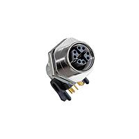 Amphenol LTW MSXS-08PFFR-SF7003 Sensor Cables / Actuator Cables M12 Circular Metric Connector, X Code, Metal, 0.5A, 08 pins, Female Connector, Female Contact, Hexagonal, Screw Thread, PCB 90 , Receptacle, Front Fastened, IP67 Mated