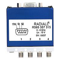 Radiall R595357315 Coaxial Switches Term. 4 ports bypass Plat. SMA 6GHz Ltch Self-CO 15Vdc Pos. common Dsub con