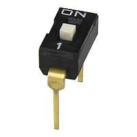 Same Sky (formerly CUI Devices) DS04-254-1S-01BK DIP Switches DIP Switch, SPST, 2.54 pitch, Raised actuator, short pin, 1 position, Black