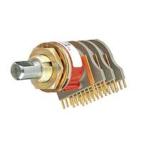 Grayhill 71BF36-01-1-10NC Rotary Switches Rotary Switch, 1 Deck, 1 Pole, 10 Positions, NonShoring, Continuous Rotation