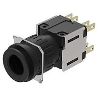 EAO 52-572.F22A Rotary Switches Actuator,  18 mm, optional illuminative, short, 2 NC / 2 NO, Momentary - Rest - Momentary, Plug-in terminal, 2.8 x 0.5 mm, IP65, according to DIN EN 60529