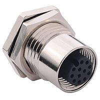 NorComp 859-012-203R001 Connectors IP67 Female M12 Panel Mount 12 Position Straight Solder Cup