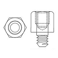 Kycon JSX-1035 Hex Head Jackscrew 4-40 JACK SCREW 3.5mm THREAD