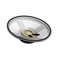 Same Sky (formerly CUI Devices) GF0771M Electromagnetic speaker, 77 mm round, 24 mm deep, PET, ferrite, 1 W, 8 ?, 280 Hz, solder eyelets