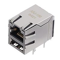 Abracon ARJ-169 Magnetic Jack RJ45 10/100/1000 Base-T RJ45 and USB Combo N/A Through Hole