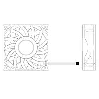 Delta Electronics, Inc. FFC0948BY7T Tubeaxial Fan, 92x38mm, 48VDC, 86.4CFM, Ball, 4Leads, Tach/PWM, IP56/GR-487 Salt Fog