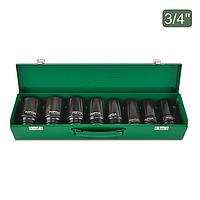 TOPTUL GDAD0807 3/4" DR. 6PT Flank Deep Impact Socket Set (8 pcs)