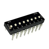 CTS Electronic Components 210-8MSFD DIP Switches THROUGH HOLE, GOLD FLASH DIP SWITCH, 8-POLE, MEDIUM ACTUATOR, BOTTOM SEAL, OFF, STRAIGHT TERMINAL FORM, TUBE PACK