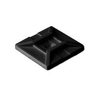 HellermannTyton MB4SHA0C2 Cable Tie Mounts Rubber Adhesive Cable Tie Mount, 1.12 x 1.12", Use With T18-T50 Cable Tie, PA66, Black, 100/pkg