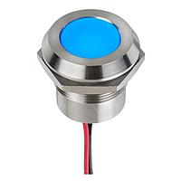 APEM Q22Y5SXXB28E Indicators BLU LED 28VDC 22mm Stls Stl, Wire