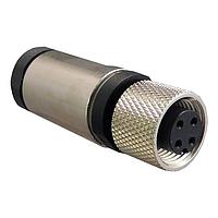 Stewart Connector SS-12000-023 Circular Metric Connectors M12 A-Code Connector  Female Field Terminated Plug  4 Contacts  IDC