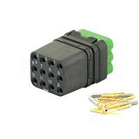 Eaton Souriau-Sunbank 8MQ2M1220SAS Modular Connectors - Push Pull MQuick module, unsealed, with female crimp contacts, delivered with cap