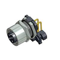 Amphenol CONEC 43-01197 Right Angle 4P R/A PCB W/GND M12 BACK MNT SCKT