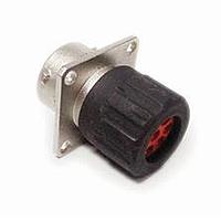Amphenol SINE Systems RT0W01419SNHEC03 Connectors 19 Position Square Flange Receptacle, 19 Position, Female, Shell Size 14, Silicone Seal, and End Cap with Individual Wire Sealing