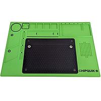 Chip Quik CQ-ESD-MAT-SILICONE-1 GREEN ESD Silicone Mat ESD Silicone Soldering Mat - Black with Green Base, 17 11/16in x 11 13/16 in