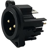 Io Audio Technologies IO-XLR3-M-EV Connectors 3-Pin XLR, Male, Vertical, PCB Mount, Separate Ground Pin