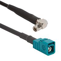 Amphenol RF 095-820-198-120 RF Cable Assemblies FAKRA Straight Jack to SMA Right Angle Plug LMR-195 50 Ohm 120 Inches Z Key Code (3048 mm)