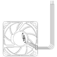ADDA AG06012LX257003 Axial Axial Fan, 60x60x25mm, 12VDC, 15.497CFM, 0.84W, 23.6dBA, 0.111"H2O, Hypro