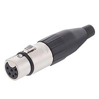 Amphenol Audio AC6AFJ Cable Connectors 6 Pole XLR Female Cable Conn Machined Contacts Large Cable Clamp Nickel Finish