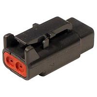 DEUTSCH - TE Connectivity DTM06-2S-E004 2-Way 2P DTM PLUG ASM HIGH TEMP, BLACK