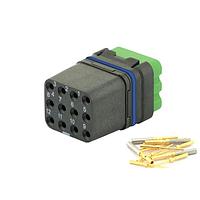 Eaton Souriau-Sunbank 8MQ2M1220SBE Modular Connectors - Push Pull MQuick module, sealed, with female crimp contacts