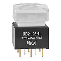 NKK Switches UB226SKG035D-1JB Pushbutton Switches DPDT P/B LATCH AMB ON-ON
