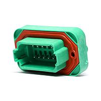 DEUTSCH - TE Connectivity DT13-12PC Receptacle HDR, 12P, GRN, RA, NI/CU, C