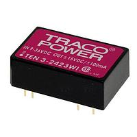 TRACO Power TEN 3-2422WI Isolated Product Type: DC/DC; Package Style: DIP-24; Output Power (W): 3; Input Voltage: 9-36 VDC; Output 1 (Vdc): 12; Output 2 (Vdc): -12; Output 3 (Vdc): N/A