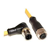 Mueller C4BC10M000.5 Sensor Cables / Actuator Cables UL Listed, M12 Cordset, 4-Position Male Right Angle to Female Straight, 22 AWG, 0.5M