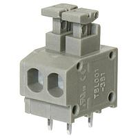 Same Sky (formerly CUI Devices) TBL001-381-02GY-2GY Fixed Terminal Blocks Terminal block, screwless, 3.81, horizontal, 2 poles, cool gray