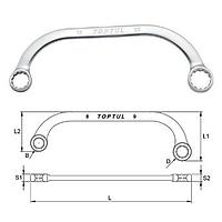 TOPTUL AAAC0809 Half-Moon Ring Wrench (8x9 mm)