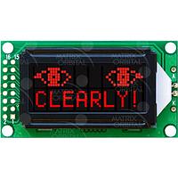 Matrix Orbital LCD0821-R-V-E LCD Character Displays 8x2 Red Txt, Blk BG Wide Volt, Ext Temp