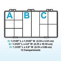 Flambeau T201 Multiple Compartment 12-Compartment Box 8" x 4" x 1 3/16" (20.32 x 10.16 x 3.02 cm)