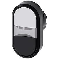 SIEMENS A6X30137640 Flat Button ILLUMINATED TWIN PUSHBUTTON. WHITE.BLACK