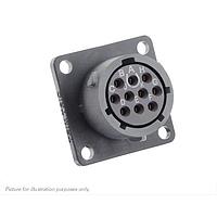 Eaton Souriau-Sunbank UTSX012E10SY Receptacles Square flange receptacle, without backshell, with 10 female solder contacts, IP68/69K in unmated conditions, keying Y