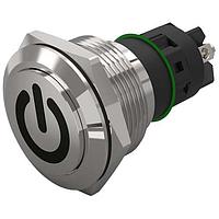 EAO 82-6162.2000.B002 Anti-Vandal 19 mm, Pushbutton, Stainless steel, flush/raised, Solderingterminal, Maintained, Silver Contacts