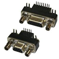 NorComp 381-015-112L565 Micro-D D-Sub Connectors Male Miniature D-Sub 15 Position Right Angle Dip Solder