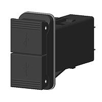 Carling Technologies V-USB-24-G11-2BB1 Battery Chargers 3.15A 12-24V Dual USB Port Black IP64