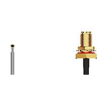 GCT (Global Connector Technology) CAB530RF-0100-A-1 RF Cable Assemblies 8GHz I-Pex MHF 4 L2SMA STRJck R BH Mt 1.37mm cable 100mm IP67/IP68