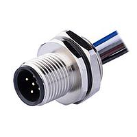 Same Sky (formerly CUI Devices) CDM1224-03A-MW-R16-050-67 Straight M12 Male Panel mount, Solder Type, Rear Fastened M16*1.5?ACode 3PIN , Screw Copper alloy, 050M