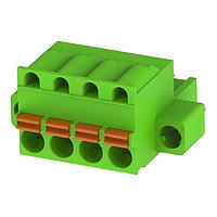 Bel Power Solutions HZZ00151-G Pluggable Terminal Blocks CONNECTOR;FEMALE;4 POLE;1 ROW;PITCH 5mm;THT;250VAC;16A;GREEN;-40to+100C;WITH SCREW RETENTION;
