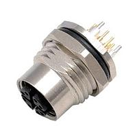 Amphenol Industrial HDM12RF08ASTMC Straight MaxM12, Female Panel Jam Nut, 8 female socket contacts, A code, crimp contacts, without dust cap, RoHS compliant