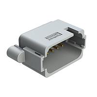 Amphenol SINE Systems AT04-18PE-BM12 Connectors 18 Position, PCB Receptacle, Flangeless, Self-Threading, Keyed E, Gold Plated Contacts Included, Potted, Gray Body