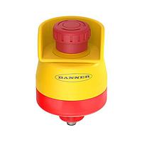 Banner Engineering SSA-EB1PLYRS1-12ED1Q8 Emergency Stop Switches Emergency Stop: Flush Mounting 40 mm Push Button; Environ. Rating: IP65; Lighted; Color: Yellow, Red Solid/Flashing; 2 N.C. Safety Contacts; 1 N.O. aux. Contacts; 8-pin M12 QD; ESC-1-YW Button Shroud Installed