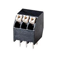 Same Sky (formerly CUI Devices) TBLH13-350-08BK Fixed Terminal Blocks Screwless, High Temperature, Angled, 3.50 mm pitch, Black with Gray Button