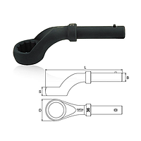 TOPTUL AAAV3838 Single Ring Wrench 45° Offset (38mm, L=213mm)