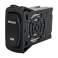 Carling Technologies LD3A1CC1-3AAFE-1FC Rocker Switches 1-pole, 10A 12VDC, Illuminated, White Lens and White Lens, Dimmer Control with Laser Etched, Rocker, .230 Tabs, Snap-In bracket