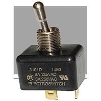 Electroswitch 3101D Toggle Switches 6A SPDT, On-None-On 6" Wire Leads, IP67