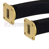 Fairview SMW90SF005-12 WR-90 Seamless Flexible Waveguide in 12 Inch Using UG-39/U Square Cover Flange With a 8.2 GHz to 12.4 GHz Frequency Range
