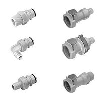 OMEGA FT-HFC228-12 Polypropylene Quick Couplings & High Flow Couplings (1/2 in, Barbed Fitting, 3/8 in, Quick Coupling Male, Coupling, Barbed Fitting)